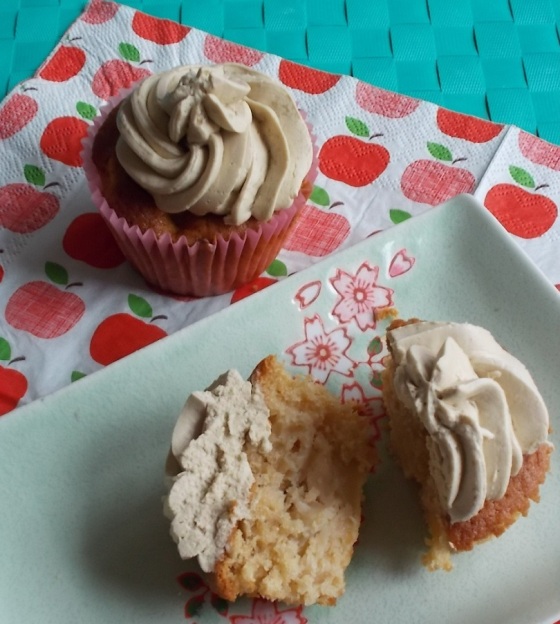 Apple Cupcakes with Brown Sugar Frosting